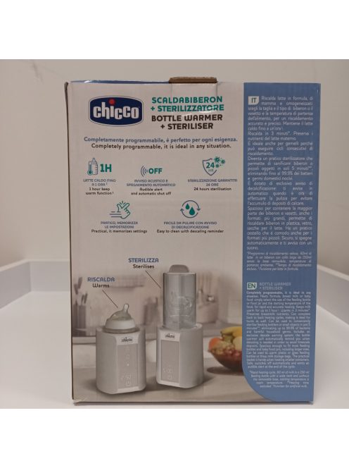 Chicco digitális ételmelegítő sterilizáló funkcióval, 2 db ajándék Perfect 5 cumisüveggel