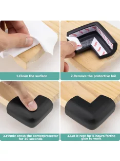 9 db puha baba sarokvédő-fekete. OUTLET termék