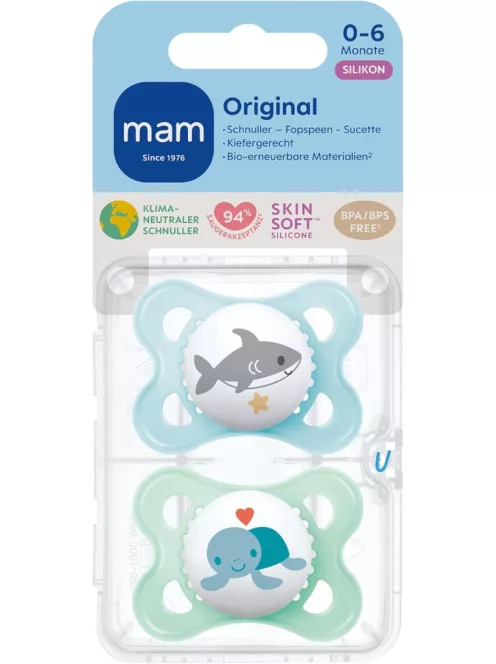 MAM Original 2 db szilikon cumi, 0-6 hó, OUTLET termék