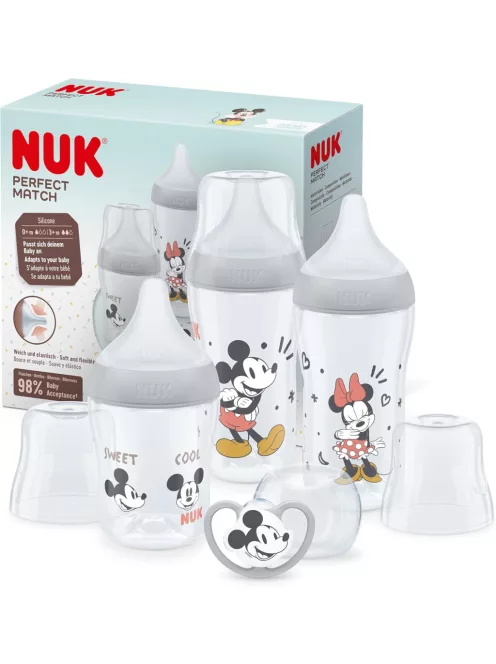 NUK Perfect Match cumisüveg készlet, 0-6hó, 2x260ml + 1x150ml + 1 cumi, OUTLET termék