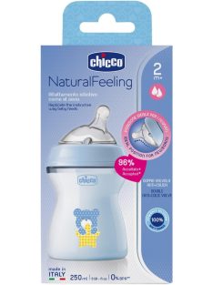   Chicco Natural Feeling Anti-Colic cumisüveg, 2hó+, 250 ml. OUTLET termék 