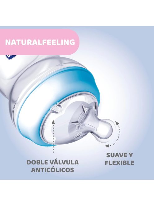 Chicco Natural Feeling Anti-Colic cumisüveg, 2hó+, 250 ml. OUTLET termék 