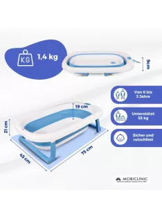   Mobiclinics összecsukható gyermek fürdetőkád, 75 x 45 x 21 cm, OUTLET termék