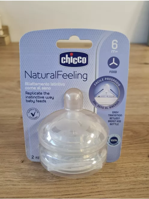 Chicco NaturalFeeling 2 db etetőcumi 6+ hó, OUTLET termék