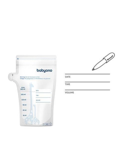 BabyOno anyatejtároló tasak - eldobható 30db 180ml 1084
