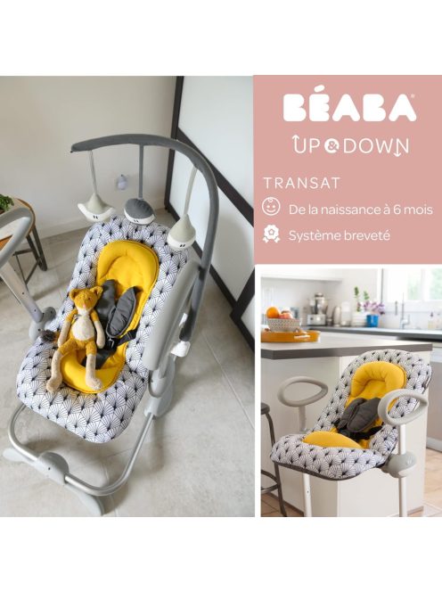 Beaba Up&Down elektromos baba pihenőszék-sárga&szürke. OUTLET termék