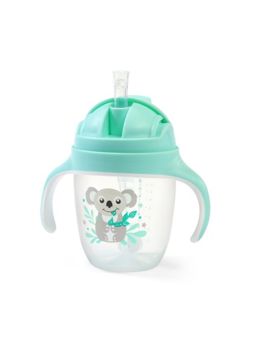 BabyOno itatópohár szívószállal füllel 240ml menta 1464/03