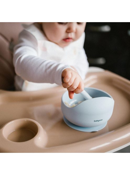 BabyOno tálka szilikon tapadó aljú kék 1481/01