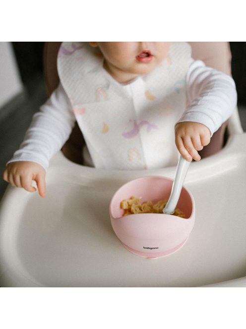 BabyOno tálka szilikon tapadó aljú rózsaszín 1481/02
