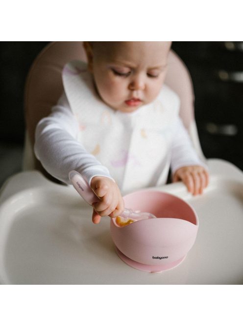 BabyOno tálka szilikon tapadó aljú rózsaszín 1481/02