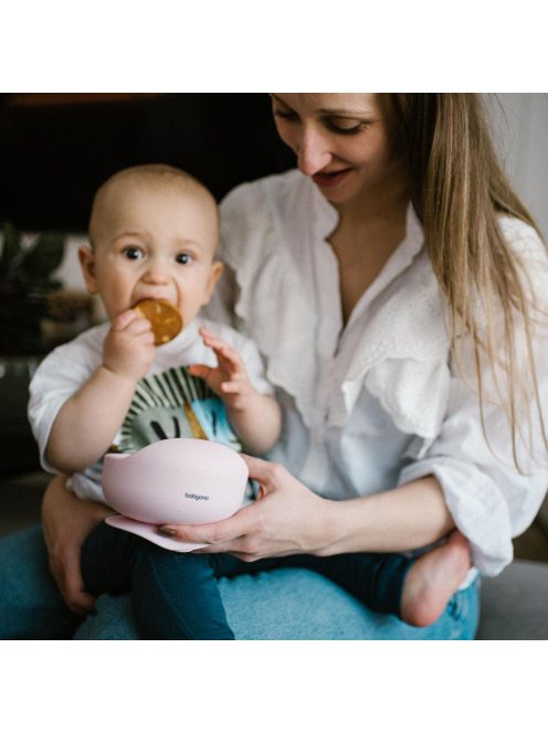 BabyOno tálka szilikon tapadó aljú rózsaszín 1481/02
