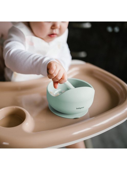 BabyOno tálka szilikon tapadó aljú menta 1481/03