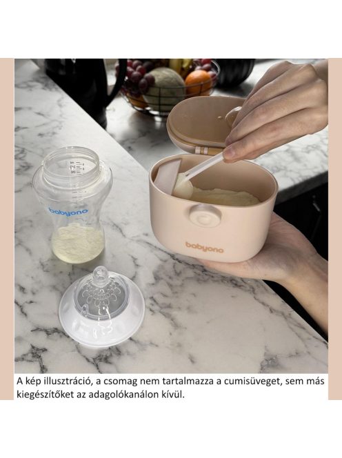 BabyOno tápszertartó doboz hordozható, kanállal bézs 1544/02