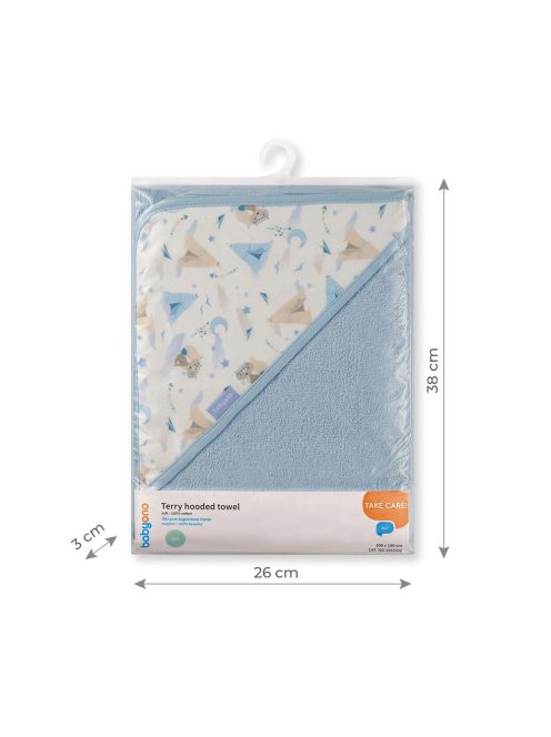 BabyOno fürdõlepedõ kapucnis 100x100cm kék 1552/02