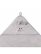 BabyOno fürdõlepedõ kapucnis bambusz 100x100cm egérfülekkel szürke 1553/03