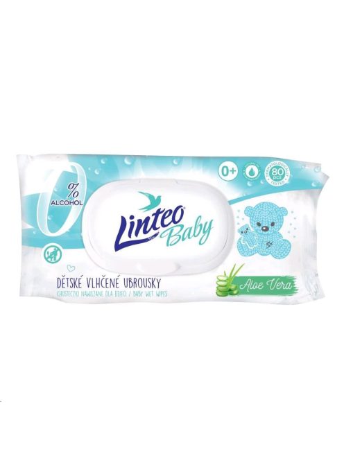 Nedves törlőkendő Linteo Baby 80 db Aloe Vera