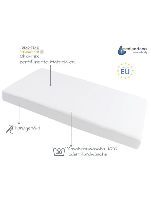 Medi Partners fehér 60x120cm gumis lepedő, OUTLET termék
