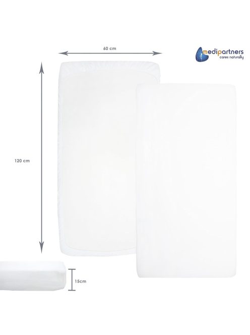 Medi Partners fehér 60x120cm gumis lepedő, OUTLET termék