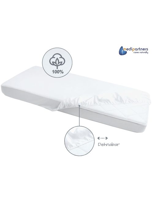 Medi Partners fehér 60x120cm gumis lepedő, OUTLET termék
