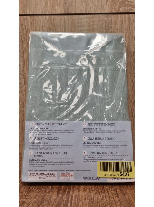 Julius Zöllner Jersey gumis lepedő 2 db babaágyhoz, zöld OUTLET  termék