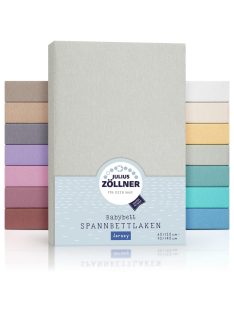   Julius Zöllner Jersey gumis lepedő 2 db babaágyhoz, szürke OUTLET termék