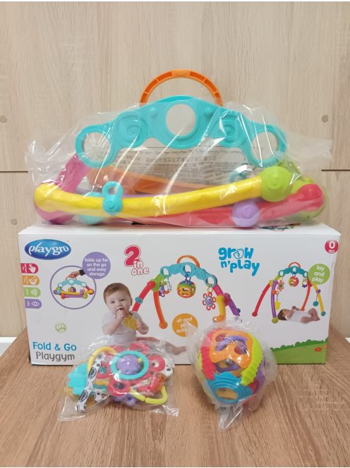 Playgro összecsukható játékív, levehető játékokkal. OUTLET termék