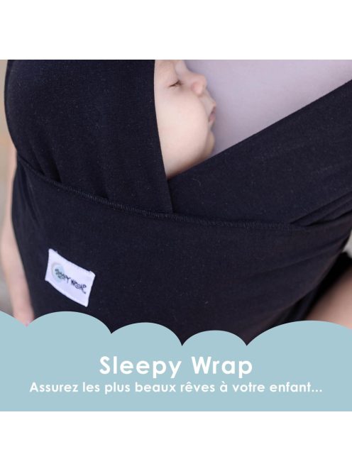 Sleepy Wrap babahordozó 3-15kg-fekete, OUTLET termék