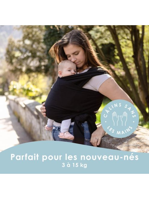 Sleepy Wrap babahordozó 3-15kg-fekete, OUTLET termék