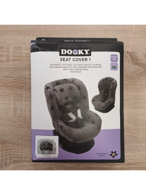 DOOKY univerzális üléshuzat szürke csillagokkal. Outlet termék