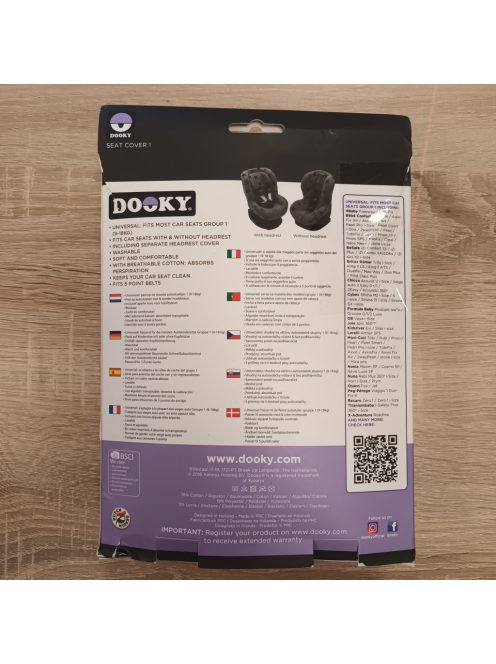 DOOKY univerzális üléshuzat szürke csillagokkal. Outlet termék