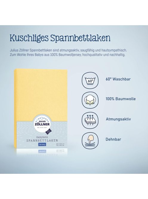Julius Zöllner Jersey illeszkedő lepedő 2 db babaágyhoz, lila Outlet termék