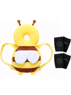   Babafejvédő méhecskés fejvédő térdvédőkkel, 4-24 hó, OUTLET termék