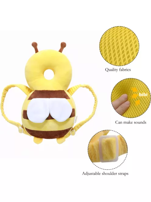 Babafejvédő méhecskés fejvédő térdvédőkkel, 4-24 hó, OUTLET termék