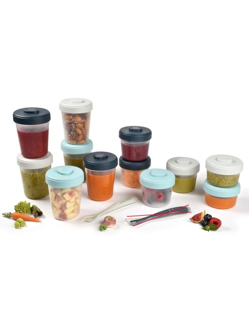 Béaba 11 db-os tárolóedény és 1db szilkon kanál szett, OUTLET termék