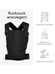 Marsupi Classic 2.0 hordozó - fekete (S/M), OUTLET termék