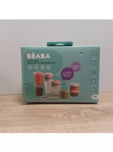   Béaba 12 db-os tárolóedény és 2db szilkon kanál szett, OUTLET termék