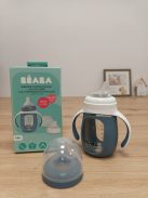 Béaba 2 az 1-ben cumisüveg és itatópohár, 210 ml - kék, OUTLET termék