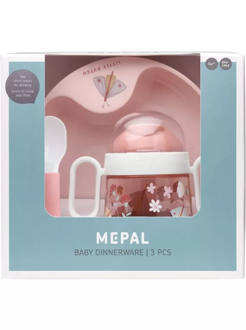 Mepal by Little Dutch 3db-os étkészlet itatópohárral, tányérral és kanállal, OUTLET termék
