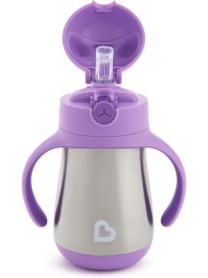   Munchkin Cool Cat rozsdamentes acél szívószálas itatópohár, OUTLET termék