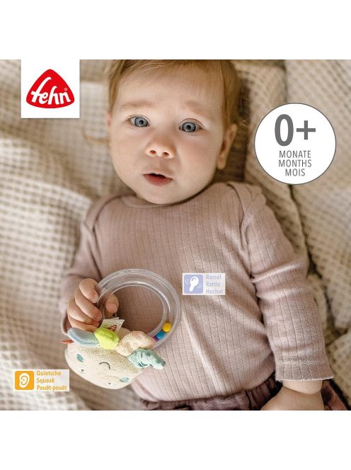 Fehn plüss polipos csörgő gyűrű játék, OUTLET termék