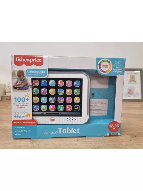 Fisher-Price Kacagj és fejlődj! Kézségfejlesztő Tablet, NÉMET nyelvű OUTLET termék
