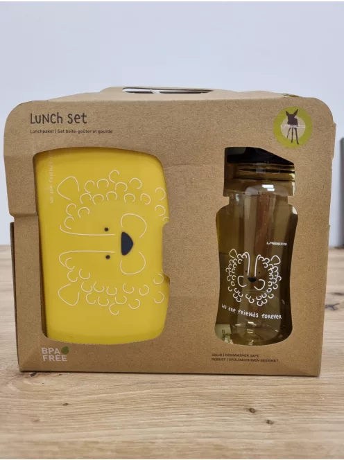 LÄSSIG uzsonnás szett ivópalackkal-Friends Lion OUTLET termék