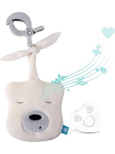   myHummy jegesmedvés fehér zajos alvássegítő plüss csipesszel, OUTLET termék