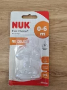 NUK First Choice+ kólika elleni, szilikon etető cumifej 0-6HÓ- Outlet termék