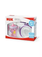 Nuk étkészlet itatópohárral, szúszásmentes tállal és 2 db kanállal, OUTLET termék
