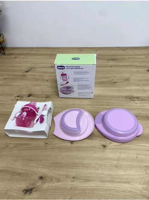Chicco 4 db-os étkészlet-pink, OUTLET termék