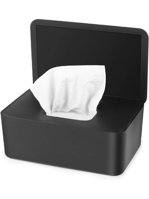 Törlőkendő tartó doboz- fekete OUTLET termék