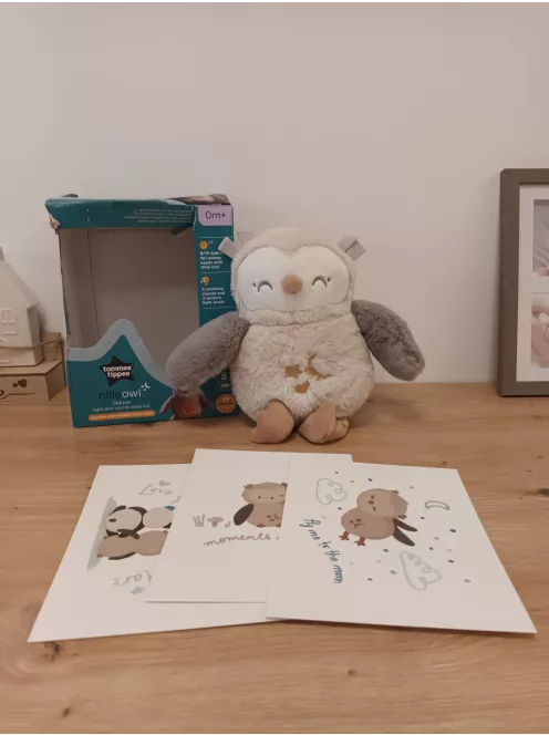 Tommee Tippee OllieOwl Deluxe alvást segítő plüss bagoly- hang és fény, OUTLET termék