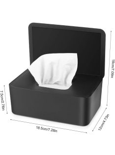 Törlőkendő tartó doboz- fekete OUTLET termék