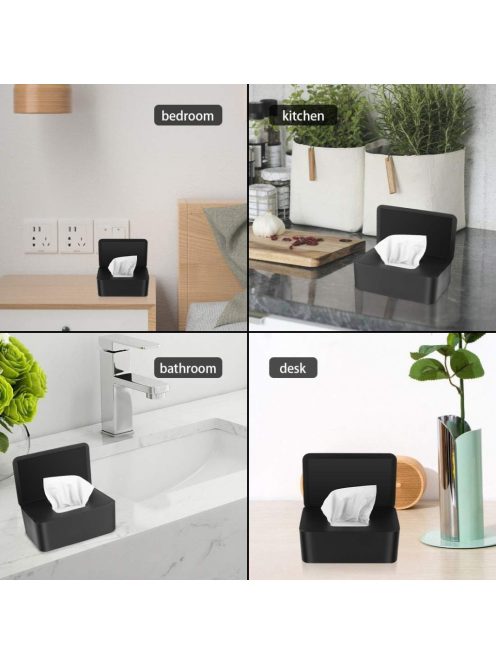 Törlőkendő tartó doboz- fekete OUTLET termék